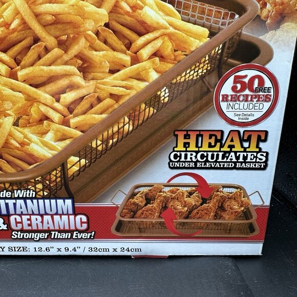 Gotham Steel Nonstick Crisper Tray Basket Oven Air-Fry Titanium Ceramic w Recipe - Picture 4 of 11